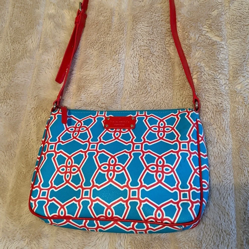 Kate Spade Imani Moroccan Leather bag Crossbody Women's Multicolored Red Blue